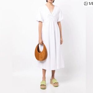 STAUD Elegant White Midi Dress